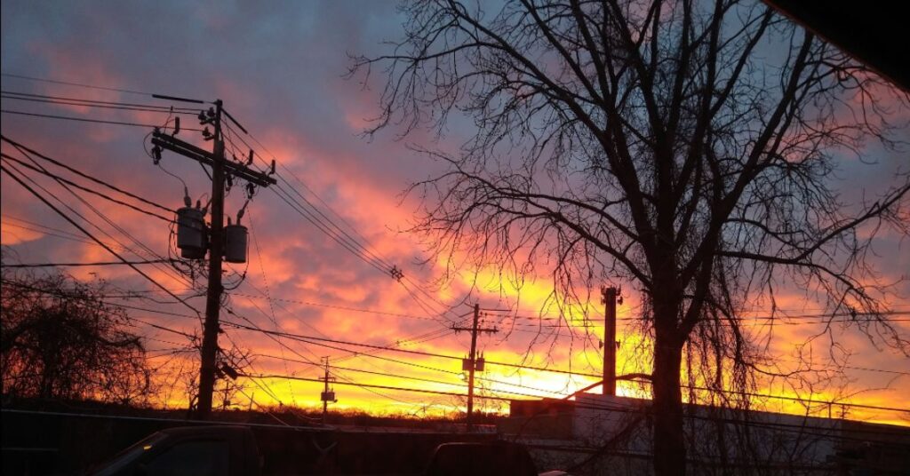 Yellow and red sky